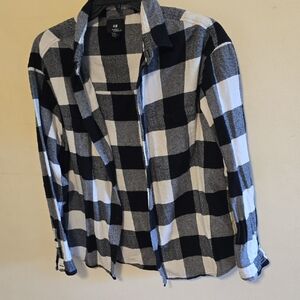 H&M Black and White Buffalo Plaid Shirt